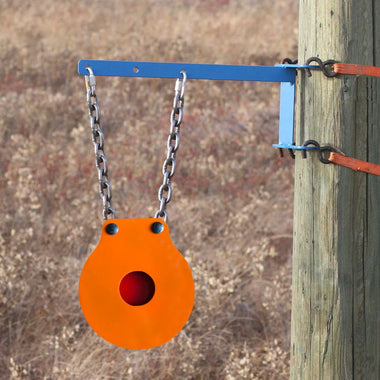 AR500 rifle targets bundled with a tree hanging bracket