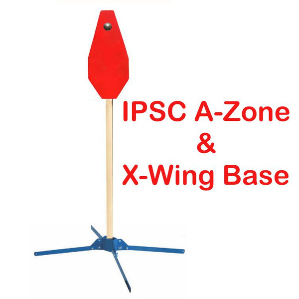 IPSC A-zone steel target SET with X-wing base