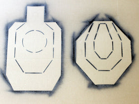 Stencil to spray paint IDPA Torso or IPSC Octagon