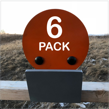 Six-pack of Hinged Fallback Target with stand. Plate Rack!