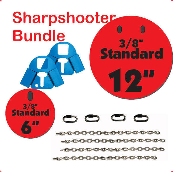 Sharpshooter Bundle. A pair of AR500 rifle targets and a stand